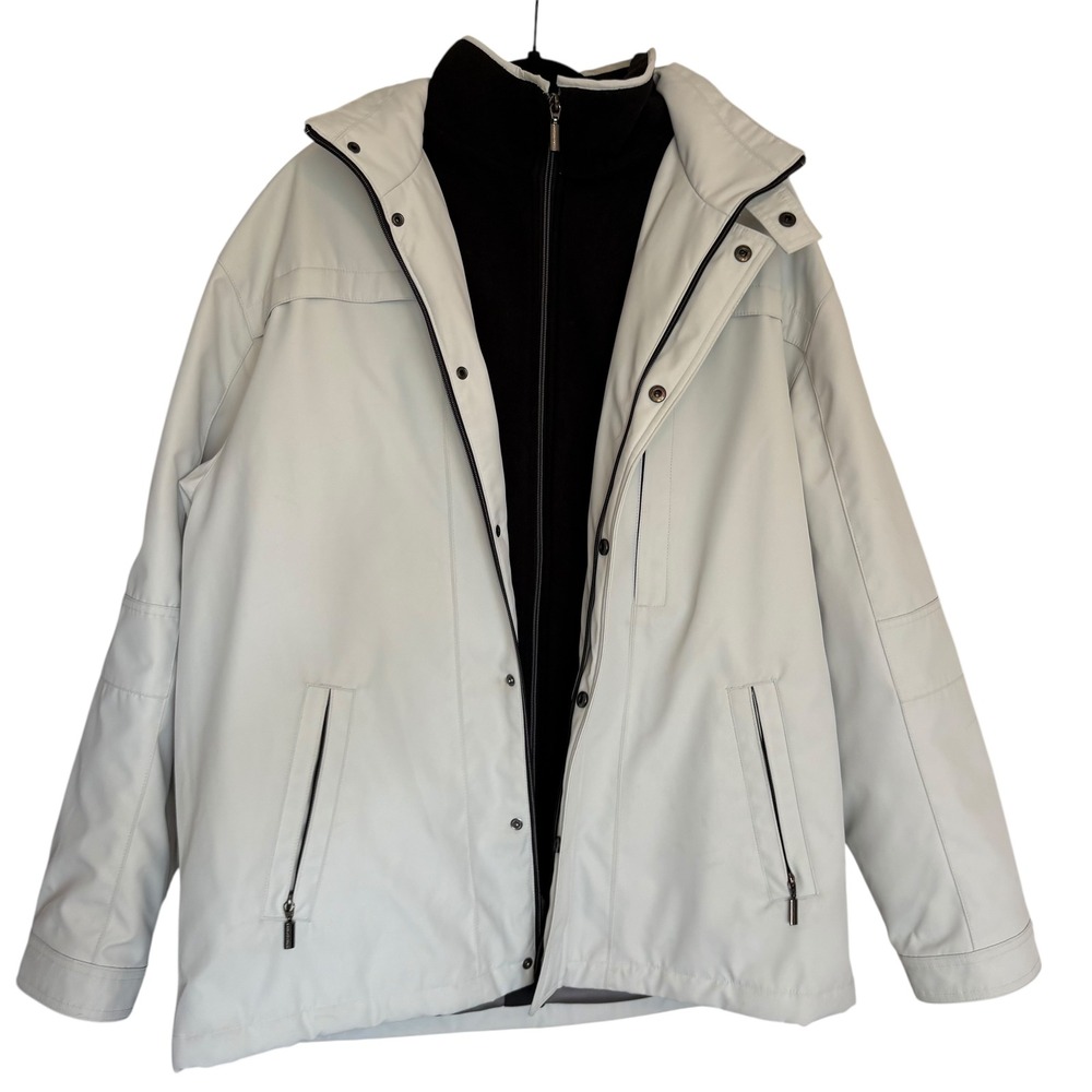 Johnston & Murphy‎ Mens XL Light Gray 2 in 1 Jacket Coat Winter Outerwear. EUC